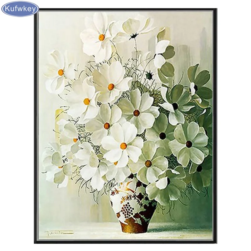 

diamond embroidery ,flowers,vase,5d diamond painting full diamond mosaic picture of rhinestones cross-stitch christmas gift