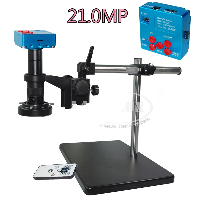20X - 180X 21MP Full HD 1080P 60FPS HDMI USB Output Industry C-Mount Microscope Video Camera + Remote Control 4GB TF Card | Инструменты