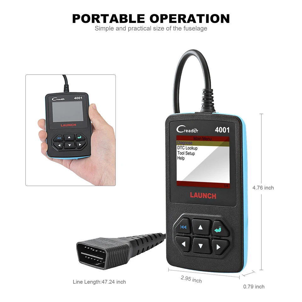Launch DIY CReader 4001 CR4001 OBDII/EOBD Автомобильный сканер диагностический инструмент