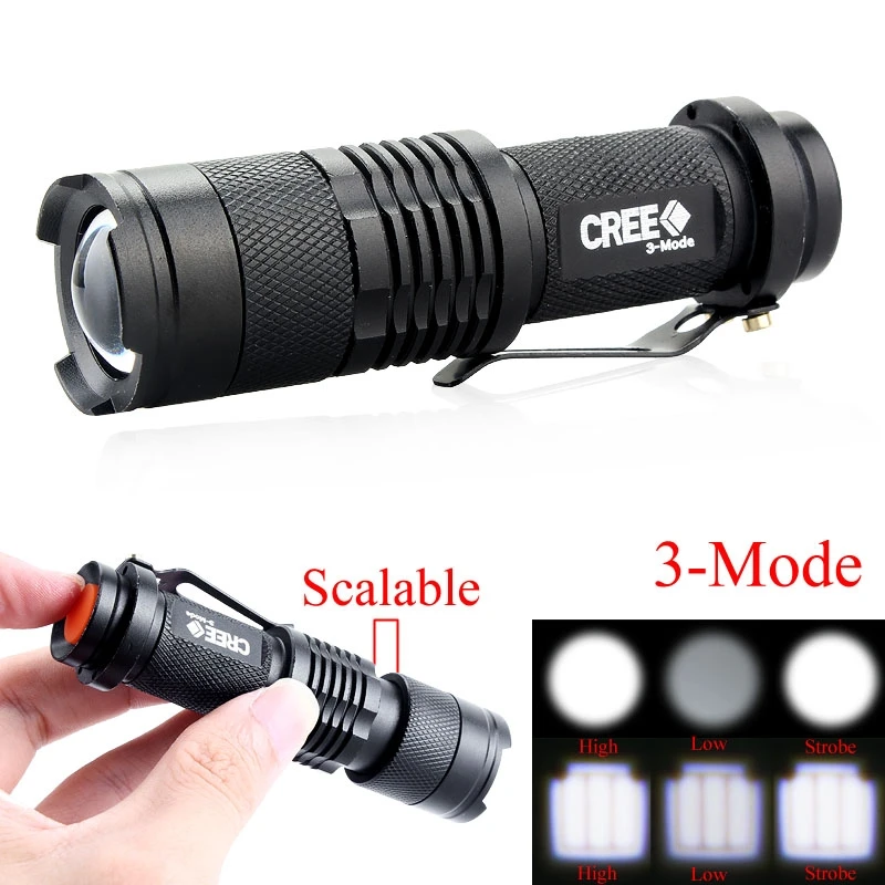 CREE Q5 2000Lumens Cree led Torch Zoomable Tactical Waterproof LED