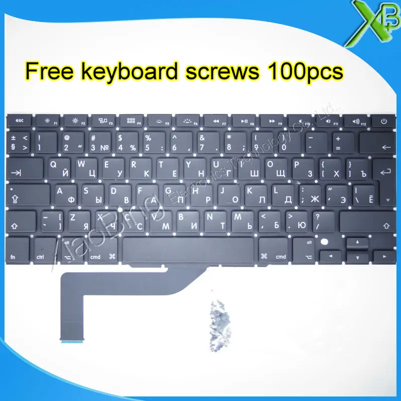 Новинка для MacBook Pro Retina 15 4 &quotA1398 RU Русская клавиатура + 100 шт. винтов клавиатуры 2013