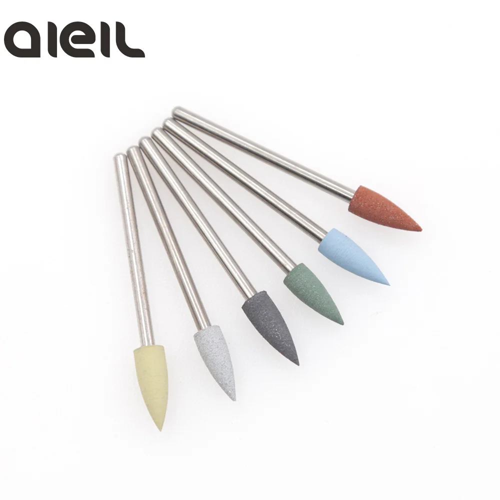 

6PCS Silicone Milling Cutter for Manicure Set Nail Drill Bit Set Milling Cutter Nail Milling Cutters for Pedicure Nail Art Tools
