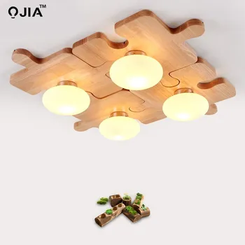 

New Nordic wind ceiling lamp modern living room lamp led ceiling lamp simple bedroom wooden lamp