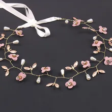 Фиолетовый серии диадема невесты головной убор длинные волосы цветок Свадебные украшения для волос красный невесты ручной работы пляжные Корона розовый украшения для волос