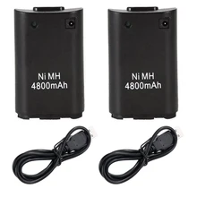2 шт 4800mAh аккумулятор+ кабель для зарядного устройства для Xbox 360 беспроводные игровые контроллеры геймпады перезаряжаемый аккумулятор для Xbox 360