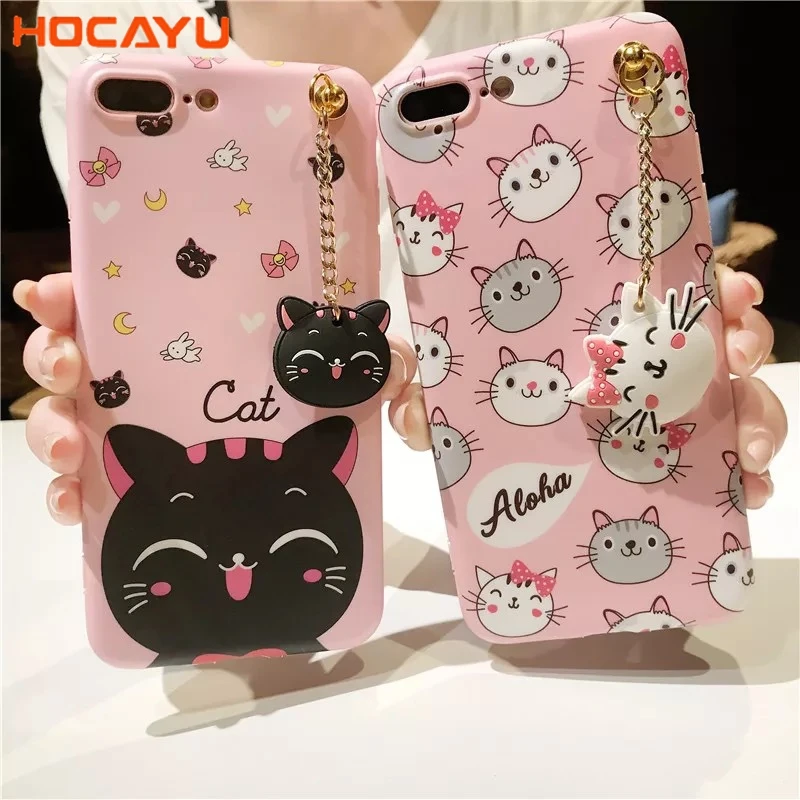 Чехол для смартфона HOCAYU с кулоном Iphone 6 6s 6plus 7 7plus 8 plus противоударный силиконовый