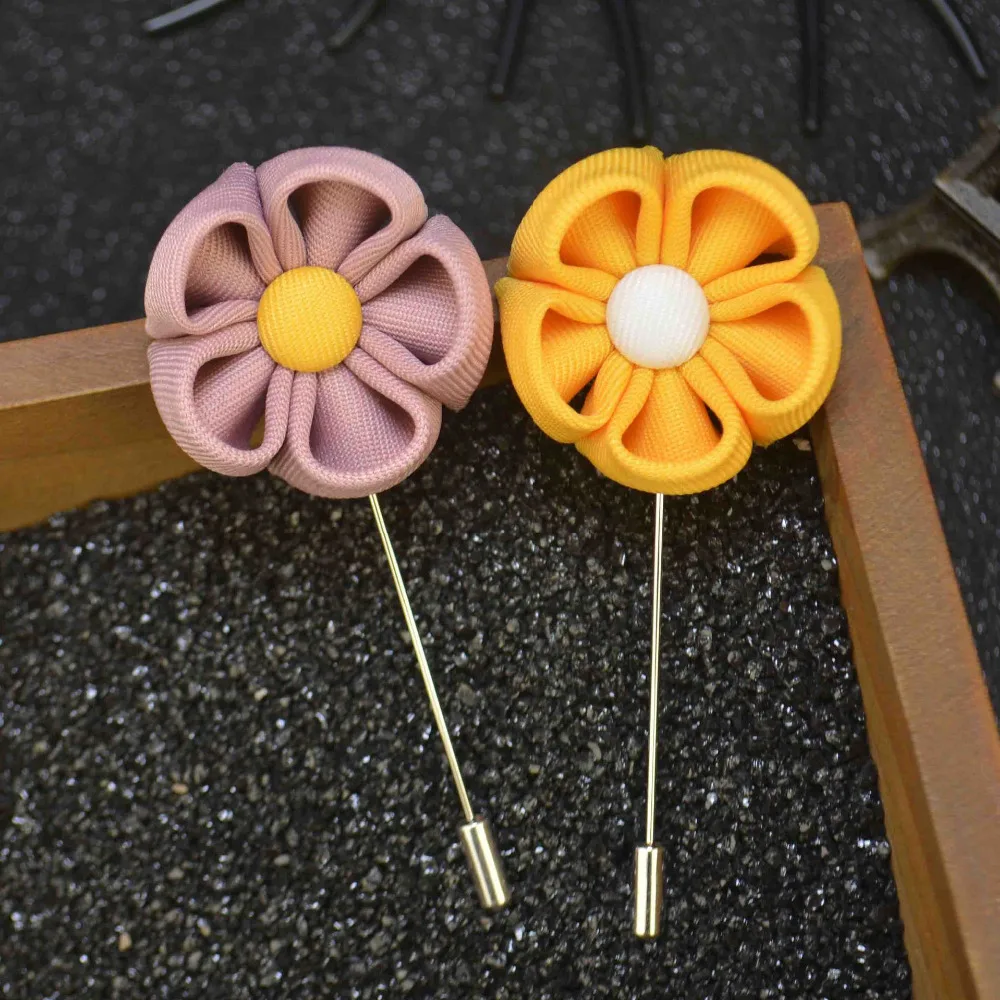 10Pack Men Nice Lapel Flower Daisy Boutonniere Stick Brooch Pin Suit