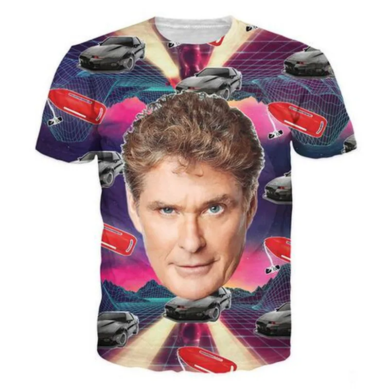 

New Hasselhoff 80s the infamous Baywatch hero printed 3d women/men t shirt streetwear short sleeve summer unisex tees tops