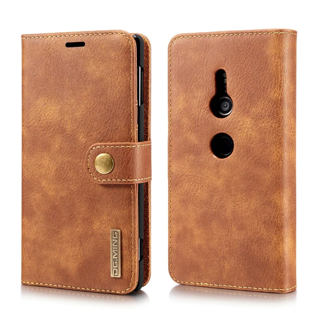

2 in 1 Leather Wallet Flip Case for Sony Xperia XZ3 XZ2 XZ1 XZ XZS X Compact Case Card Slot Magnet Retro Holder Cover Funda