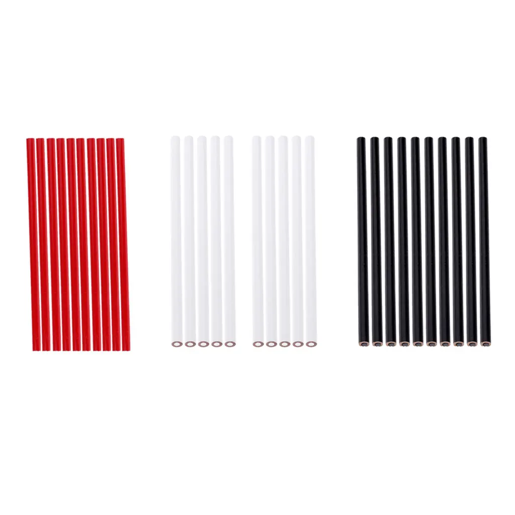 30pcs China Markers HB Pencils Set White Red Black Colors Drawing Marking Crayon Pencils Lead on Wood Glass Metal Fabric Paper
