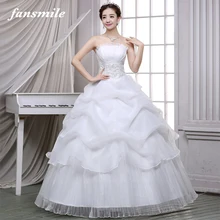 Fansmile Vestido De Noiva, корейское бальное платье на шнуровке, свадебные платья, заказное платье размера плюс, настоящая фотография, FSM-597F