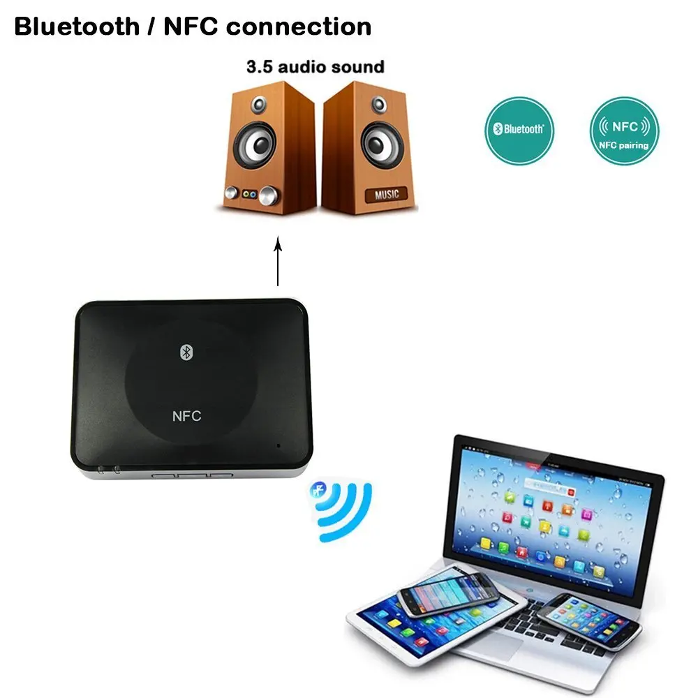 NFC музыка 3,5 Blutooth стерео звук музыка беспроводной Aux 3,5 мм 4,2 USB Bluetooth аудио адаптер приемник