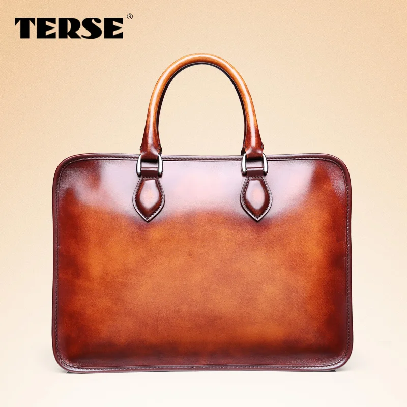 TERSE 3D тиснение ручной работы на заказ роскошный мужской портфель итальянская сумка из натуральной кожи, мужская кожаная сумка, дизайнерская сумка