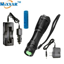 Nzk30 LED flashlight 8000 LM XM L T6 Torch Zoomable led flashlight with AC font b