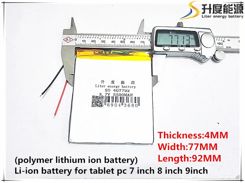407792 5500mAH Li ion font b Tablet b font font b pc b font battery For