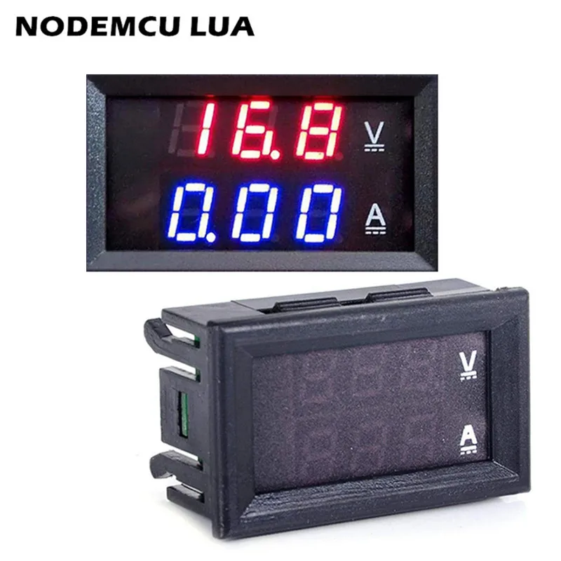 

0.56inch Mini Digital Voltmeter Ammeter DC 100V 10A Voltmeter Current Meter Tester Blue+Red Dual LED Display Green Red Yellow