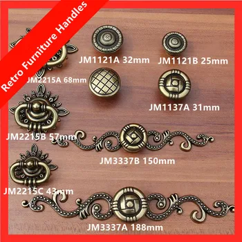 

Bronze drop rings drawer cabinet knob pull antique brass dresser door handle vintage style knob with backplate furniture handles