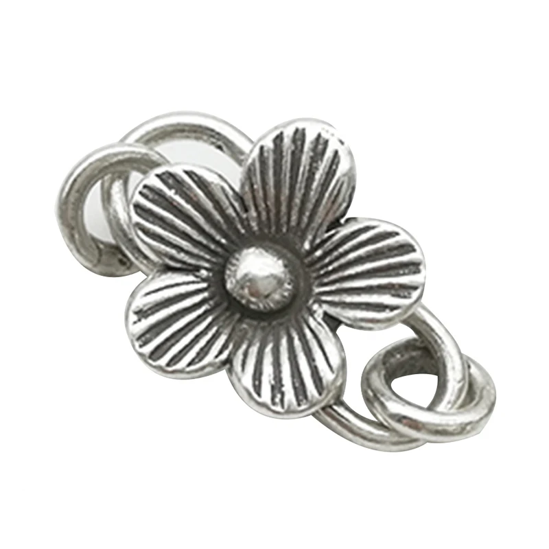 925 пробы серебро DIY Silver pearl Пряжка аксессуары ручной работы серебряной пряжкой соединения пряжкой цветок кольцо S