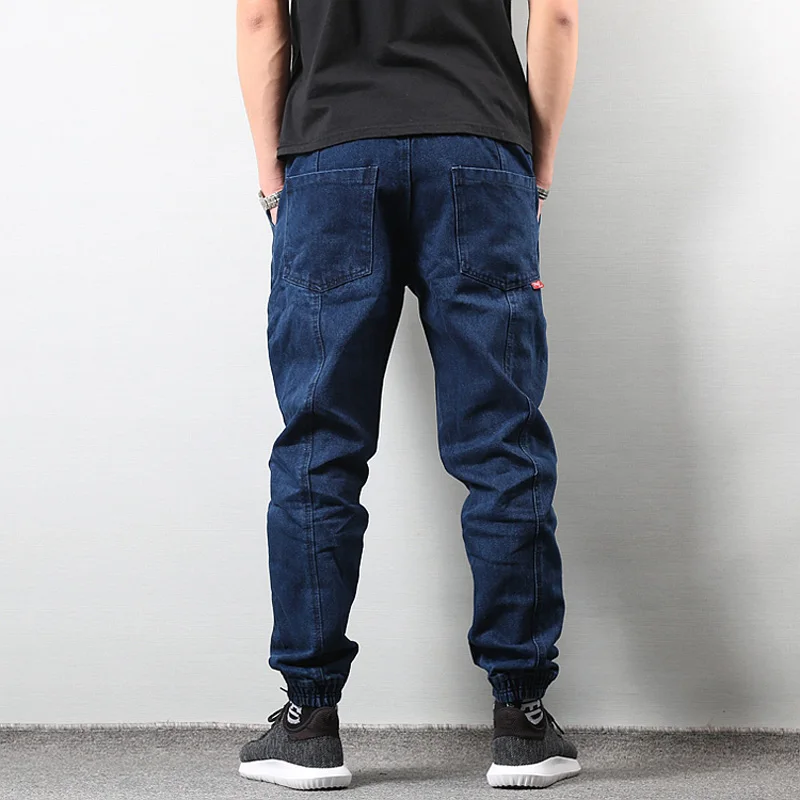 Japanese Style Fashion Men Jeans Blue Color Slim Fit Denim Cargo Pants hombre Long Trousers Streetwear Hip Hop Joggers Jeans Men