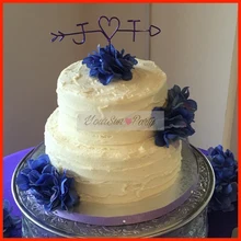 2016 Free Shipping Monogram Wire Cake Toppers Wedding Cake Decorations Customized Couple Name Wedding Favors Wire Cake Toppers