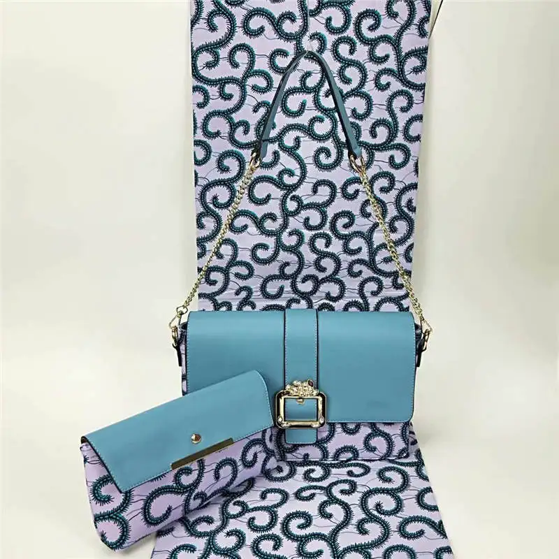 

YBG!New arrival African wax bags 3 pieces/set,high quality woman shoulder bag with 6 yards real hollandais wax fabric ! J41628