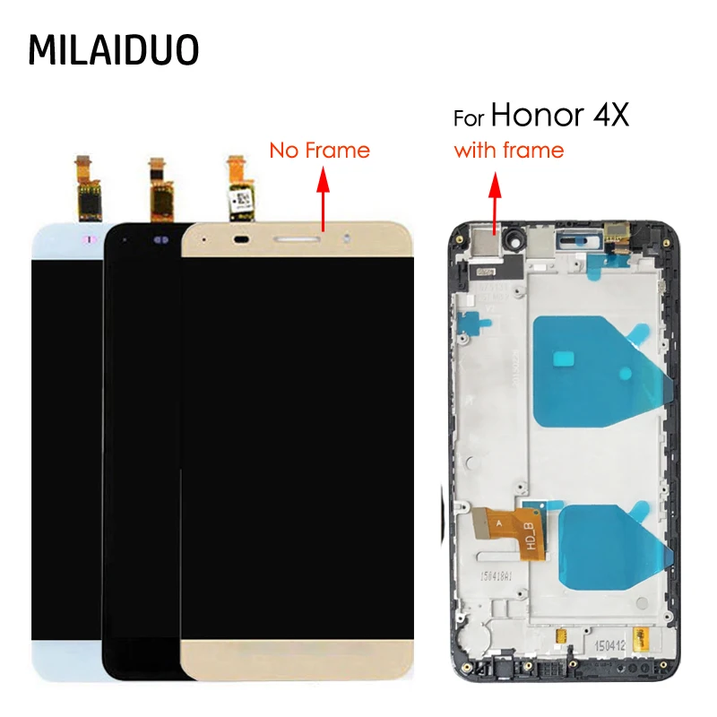 

Original LCD Display For Huawei Honor 4X Che2-L11 CHE2 UL00 LCD Touch Screen Digitizer Full Assembly 5.5 Inch Black with Frame