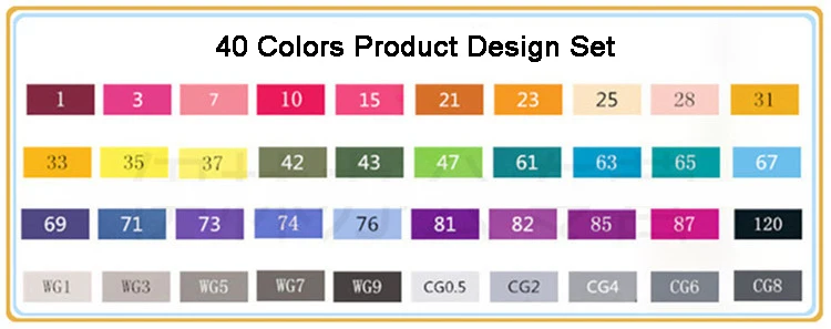 Touchfive, 30406080 цветов, двойная головка, художественные маркеры, ручка, маслянистая, алкогольная, эскиз, маркер, ручка, товары для рукоделия, для анимационного манга, рисование - Цвет: 40 Product Set T5