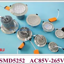 Светодиодный точечный потолочный светильник вниз светильник comercial светильник ing 3 Вт 5 Вт 7 Вт 9 Вт 12 Вт 15 Вт 18 Вт 21 Вт 24 Вт дизайн SMD5252 110лм/Вт