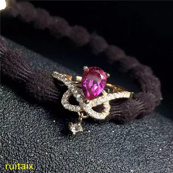 

KJJEAXCMY fine jewelry 925 Pure silver inlaid with natural gemstone pink topaz ring jewelry gold and silver color.HUYTR