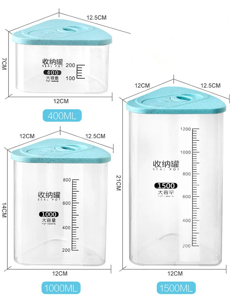 1 шт., кухонный холодильник, зерно для хранения, герметичный горшок, влагонепроницаемый, для сохранения пищи, пластиковые контейнеры, хорошо сохраняют свежесть, 0433