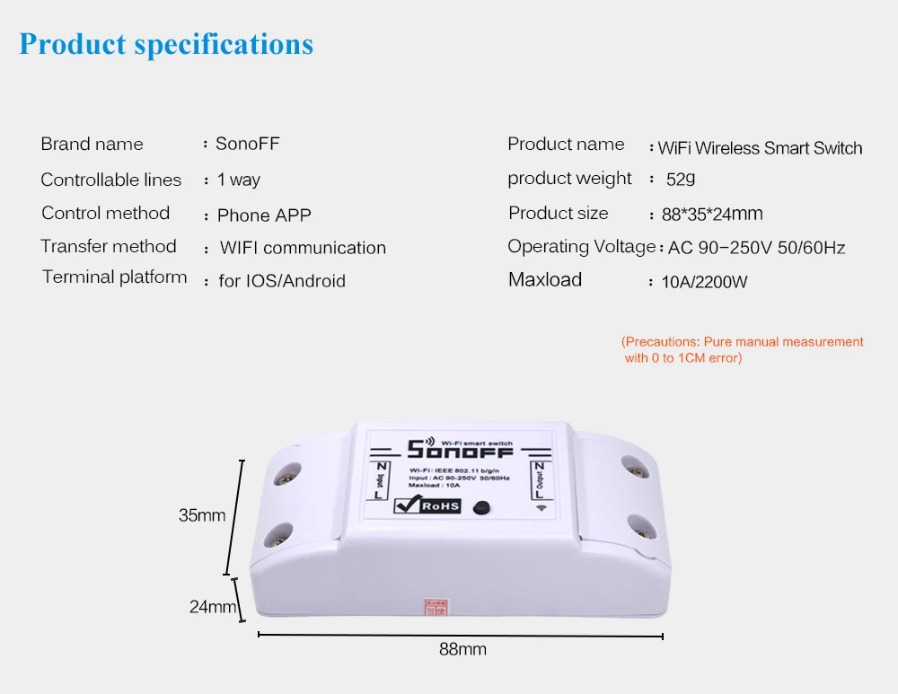 Sonoff базовый Wifi умный переключатель беспроводной пульт дистанционного управления свет умный дом автоматизация релейный модуль Управление
