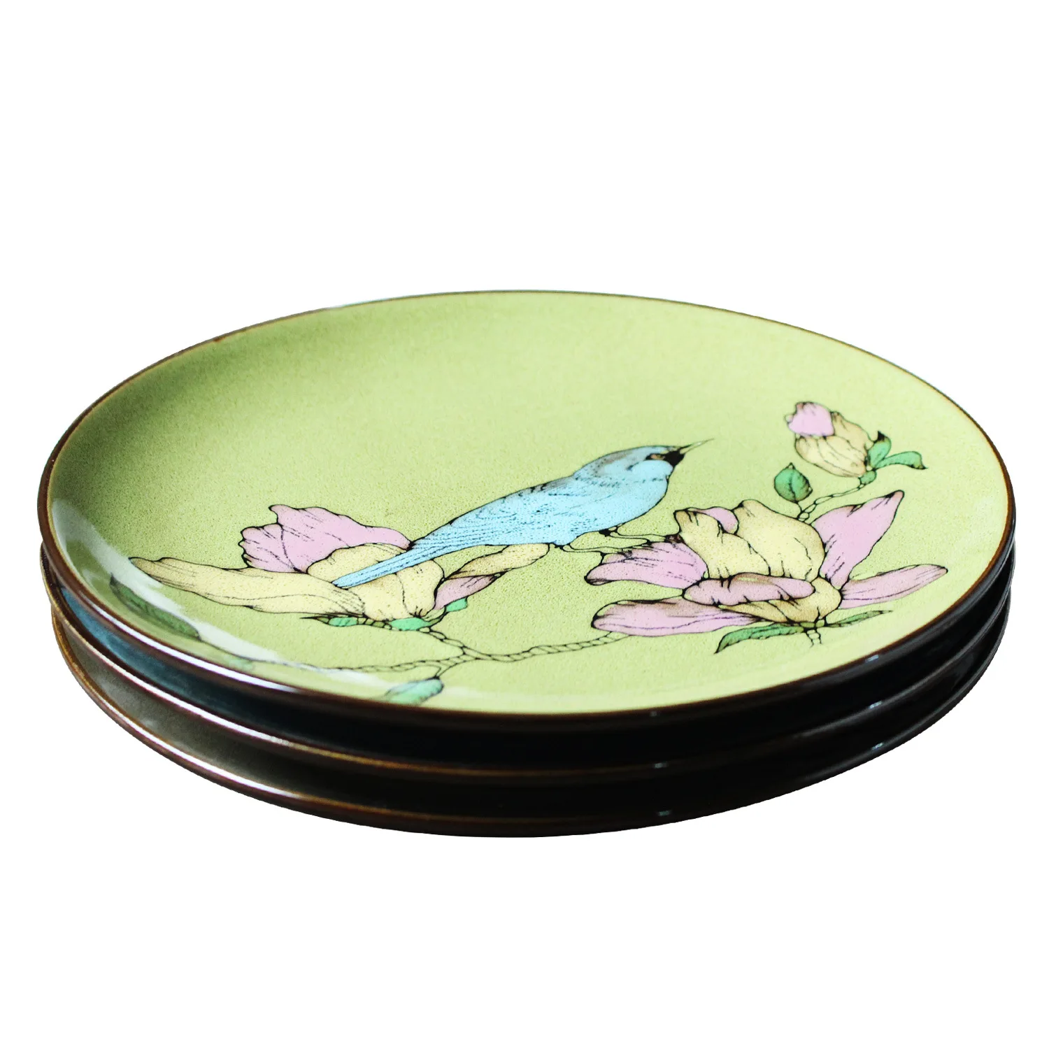 Керамическая посуда для декора еды ручная роспись цветы животные домашний декор фоновое украшение дисплей настенная тарелка