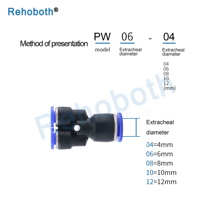 3 способ Y Форма Пневматический фитинг Y Форма 4 мм 6 мм 8 мм 10 мм 12 мм 14 мм 16 мм OD шланг трубка толчок в фитинг быстрые разъемы
