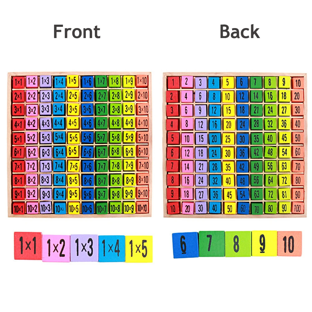 Детские деревянные игрушки 99 таблица умножения математическая игрушка 10*10 фигура блоки ребенку научиться развивающие подарки Монтессори
