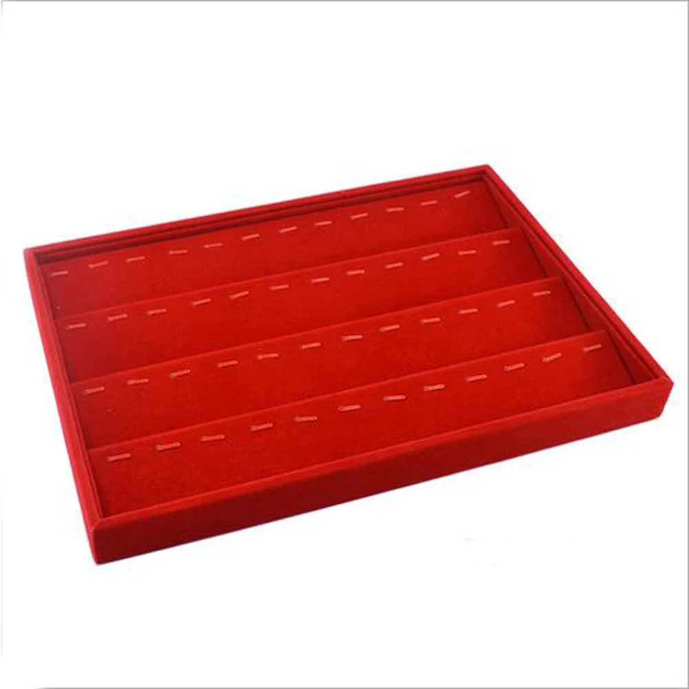 

SZanbana Red Velvet 56 Drop Pendant Jewelry Display Showcase Organizer 24 Pairs Earring Manager Tray Gift For Womens & Girls