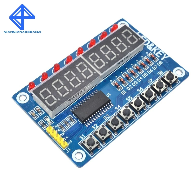 TM1638 модуль ключ Дисплей светодиодной лампой для AVR Arduino 8 бит цифровой светодиодный трубчатая лампа 8 бит