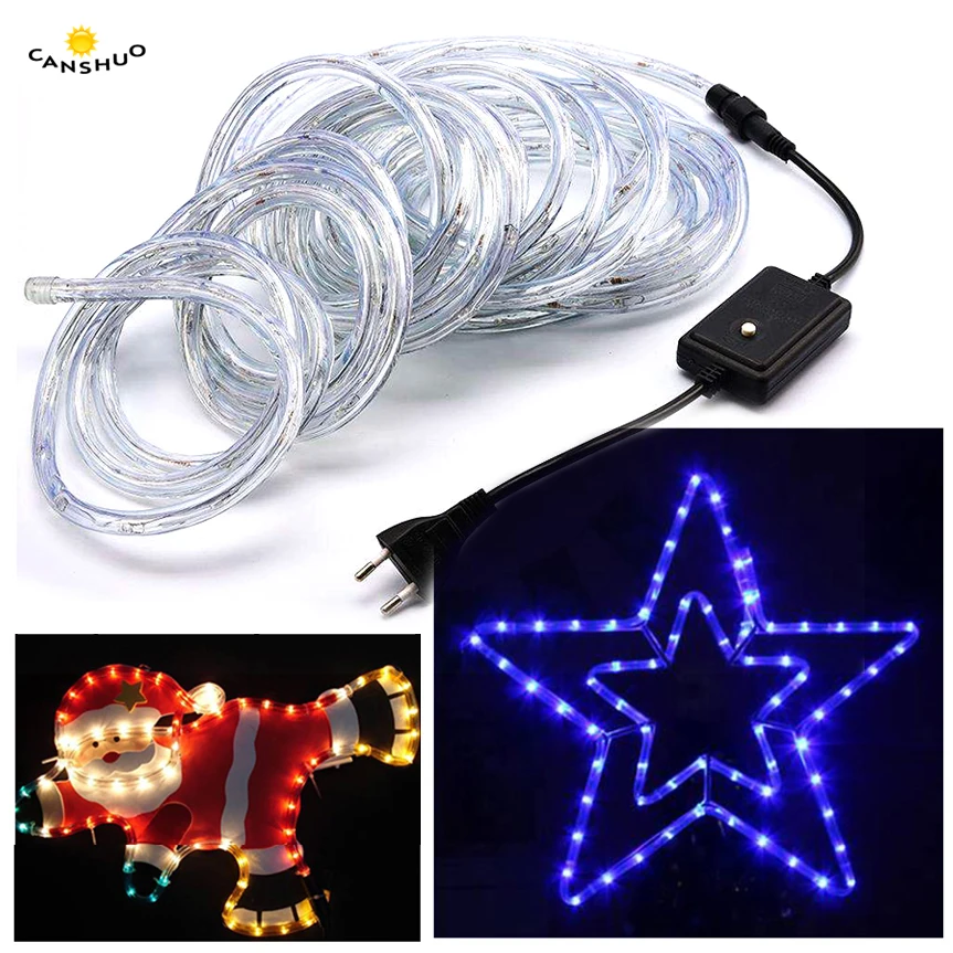

8 Modes Rainbow Tube Fairy String Light Garland Outdoor String Lights With EU Plug 220V For Christmas Holiday Party Decoration
