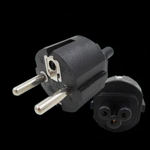 2PCS 250V 10A EU Mains Plug 2Pin Power Cable Connector Wire Converter For Computer Power Adapter viborg high end pure copper eu power cable plug mains ac schuko power adapter electric power connector 250v 16a hifi audio diy