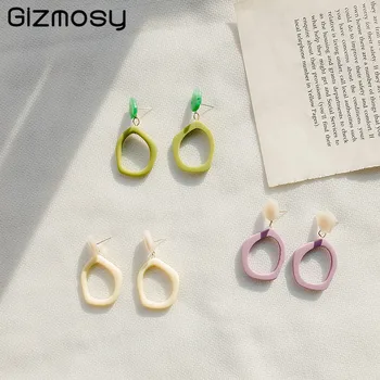 

Trendy Resin Jewelry Drop Earrings Geometric Shape Candy Color Gifts For Women's Korean Fashion Accessories Earrings Stud SY5116
