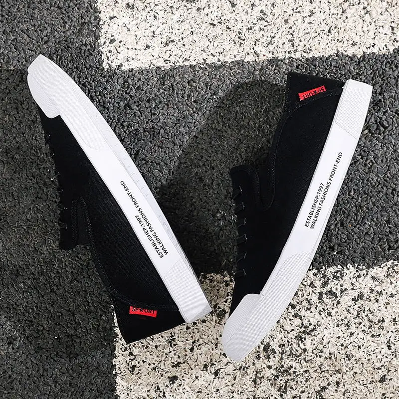 LAISUMK New 2019 Fashion Canvas Shoes Men Sneakers Low top Black Shoes High Quality Men's Casual Shoes Brand Flat Plus Size 46 LAISUMK New 2019 Fashion Canvas Shoes Men Sneakers Low top Black Shoes High Quality Men's Casual Shoes Brand Flat Plus Size 46