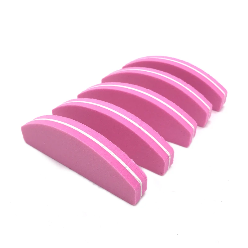

10pcs Nail Files Moon Form Manicure Sanding Pink Lixa Banana Buffer Block 100/180 UV Gel Polish Nail Art Washable Sandpaper Hot