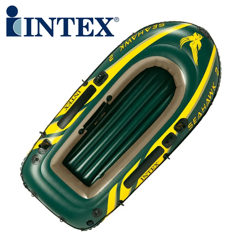 Подлинная INTEX68345 1 человек байдарка надувная гребная лодка рыболовное судно утолщение с веслами и воздушный насос