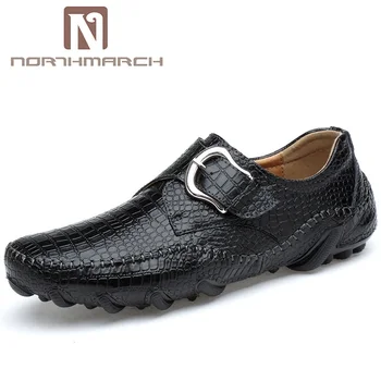 

NORTHMARCH Genuine Leather Men Shoes Hasp Breathable Casual Men Shoes Loafers Fashion Men Driving Shoes Chaussures Hommes Cuir