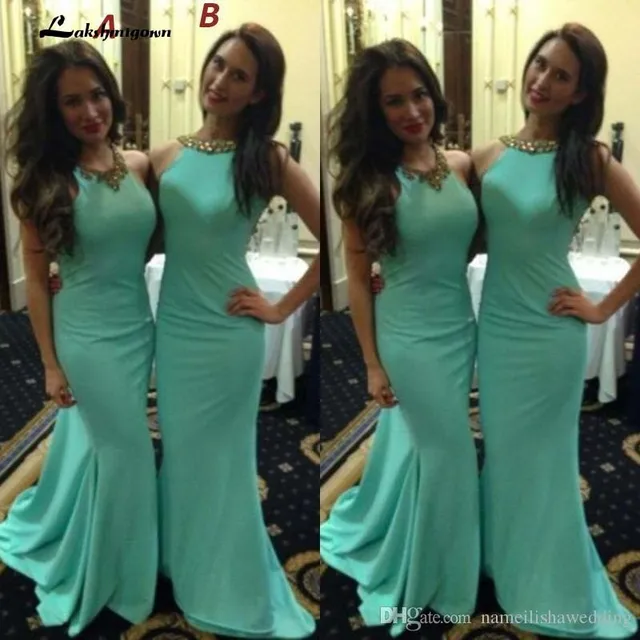 Special Price Simple Mint Green Bridesmaid Dresses Mix Style Backless Beaded Jewel Mermaid Long Gowns Elegant Cheap Party Dress Special Price Simple Mint Green Bridesmaid Dresses Mix Style Backless Beaded Jewel Mermaid Long Gowns Elegant Cheap Party Dress