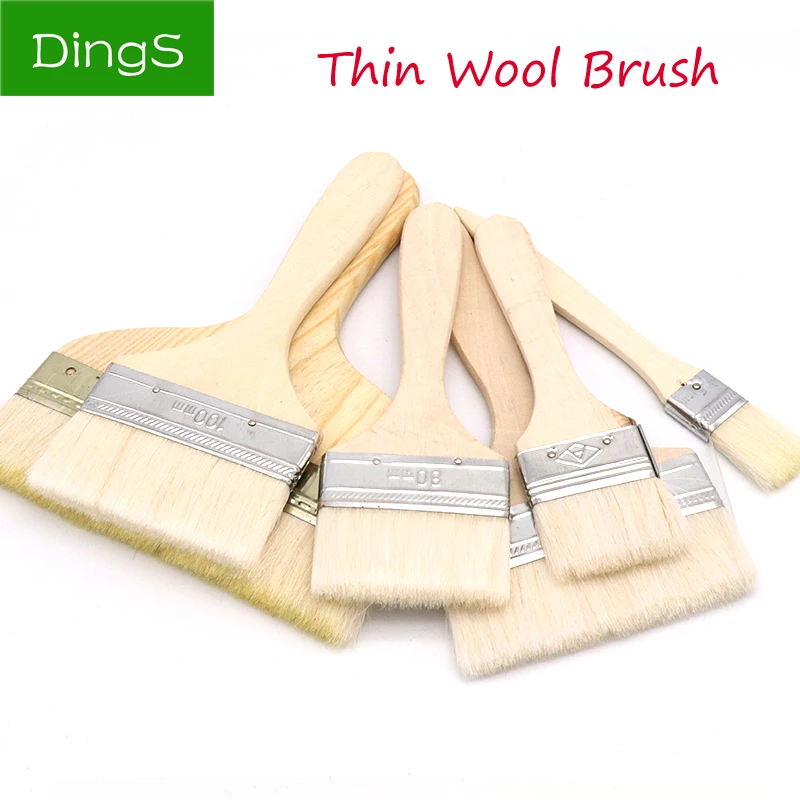

Wool Painting Brush Oil Watercolor Powder Bristle Wall Paint Brushes Wooden Hand Industrial Fiber Brush Manual Cleaning Art Tool