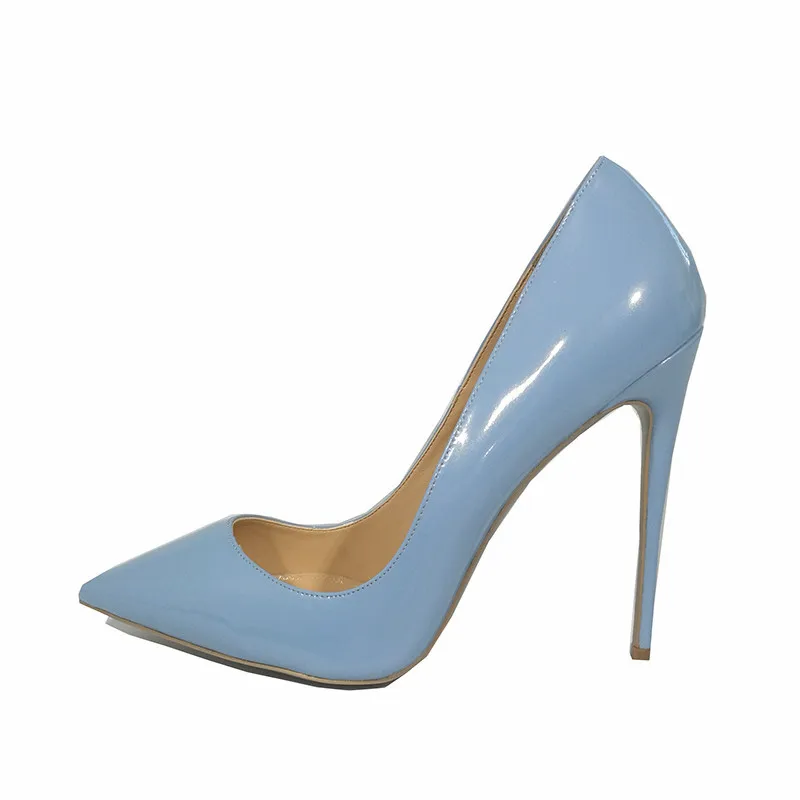 Woman High Heel Pumps Office Nude Shoes 2018 Pointed Toe Patent Leather Women Wedding Shoes Bride 12CM Women Stiletto Gladiators