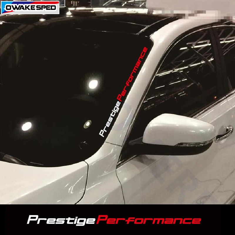 55cm Sport Stripes Prestige Performance Graphic Sticker Car Front Windshield Decor Stickers Auto