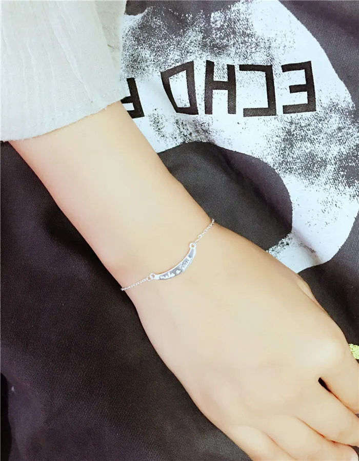 wish words letters bracelet 100% 925 Sterling Silver Jewelry fashion hypoallergenic bracelets for women gift