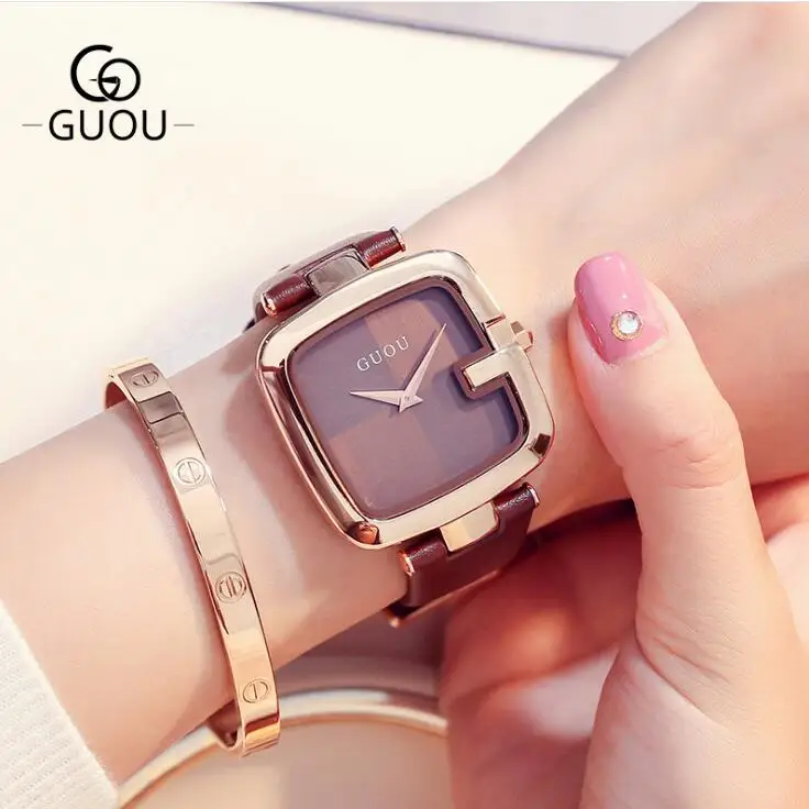 

Quartz brand new creative personality square watches trendy ladies watches leather quartz watch fur wrist watch Relogio Feminino