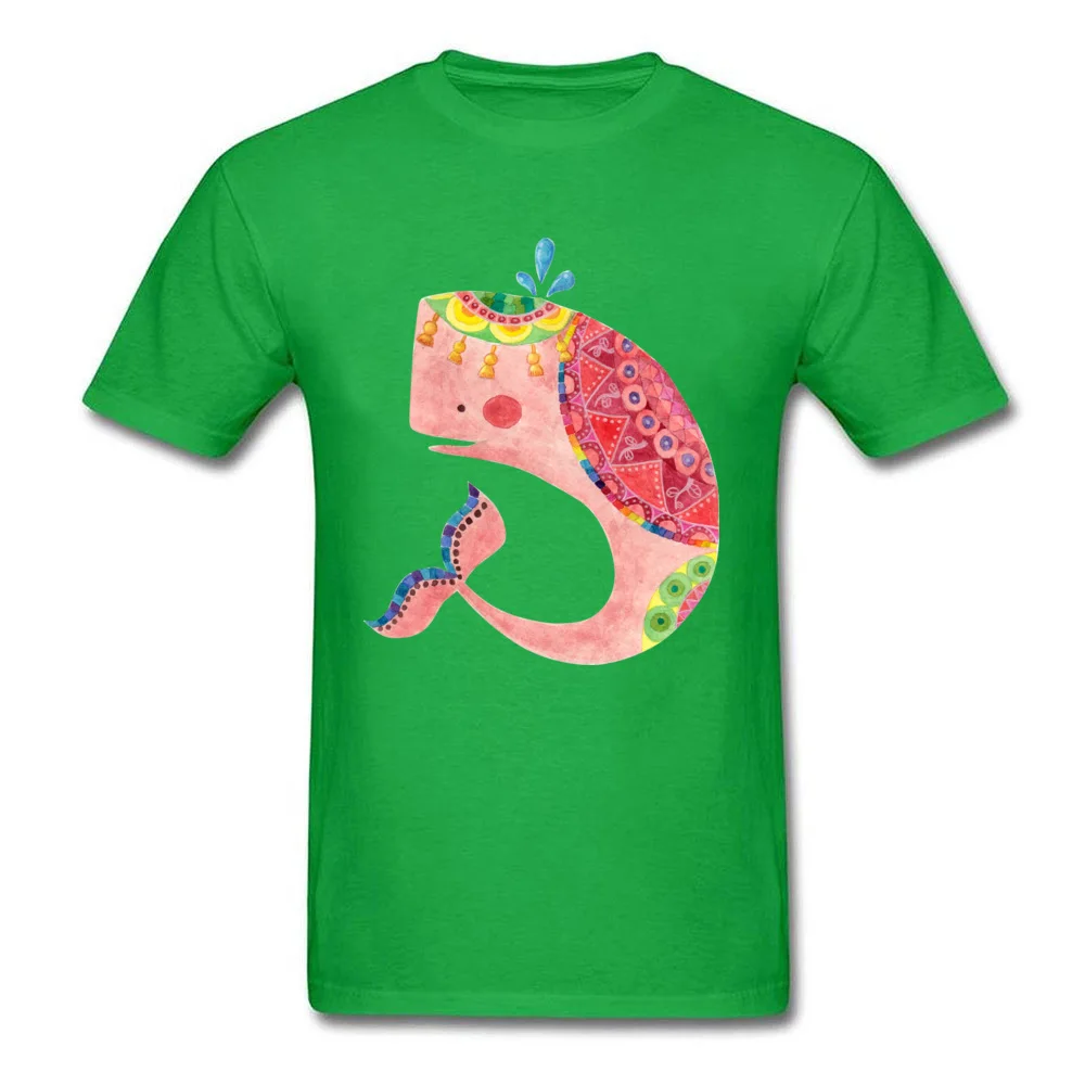 O Neck The Pink Whale All Cotton Youth Top T-shirts Custom Short Sleeve Tops & Tees 2017 Hot Sale Cool Tee-Shirt The Pink Whale green